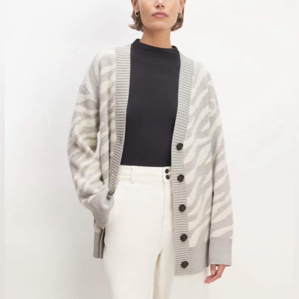 Everlane alpaca zebra print sweater